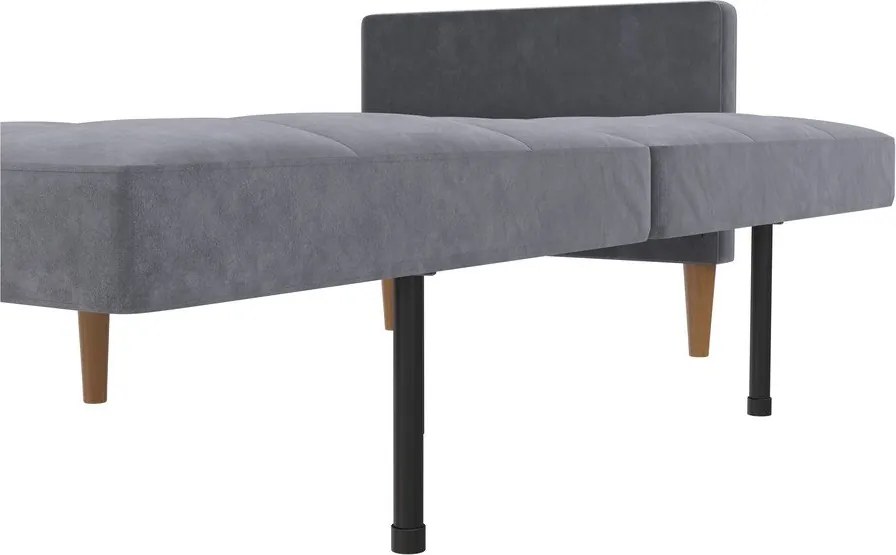 Divano grigio allungabile con rivestimento in velluto 207 cm Lilly – Støraa