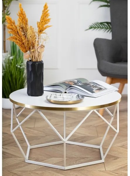 Tavolino DIAMOND 40x70 cm oro/bianco