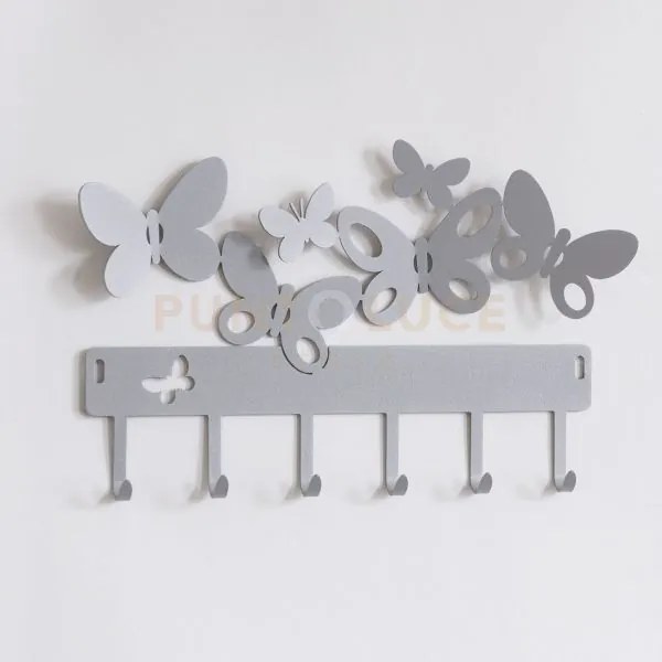 Porta chiavi butterfly alluminio in ferro 31x17cmh