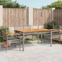 Set da Pranzo da Giardino 5 pz con Cuscini in Polyrattan Grigiocod mxl 114529