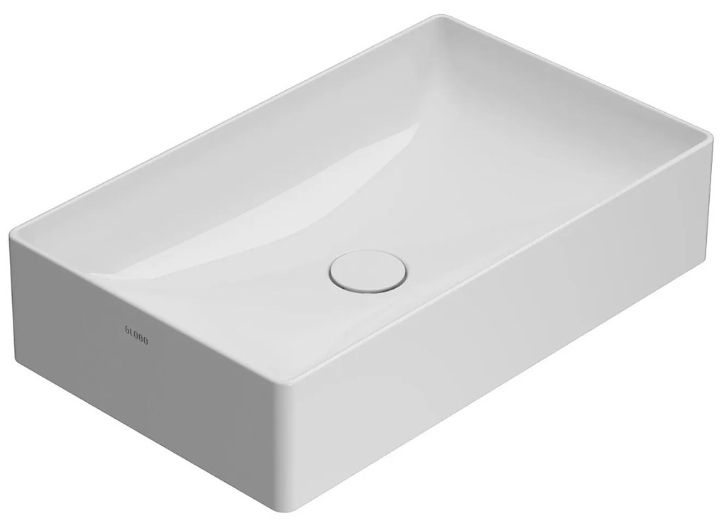 Ceramica Globo T-Edge Lavabo 61x37 Da Appoggio in ceramica Bianco Lucido