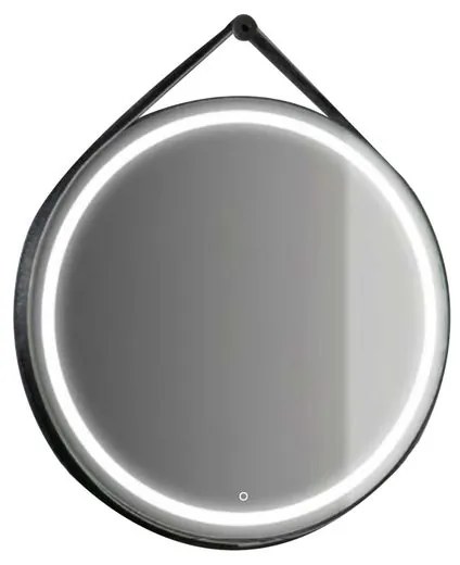 Specchio con illuminazione integrata completo di faretto bagno tondo L 60 x H 60 x P 3 cm