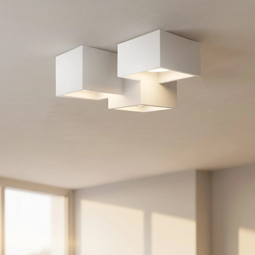 Applique da Soffitto in Gesso Pitturabile 3xGX53