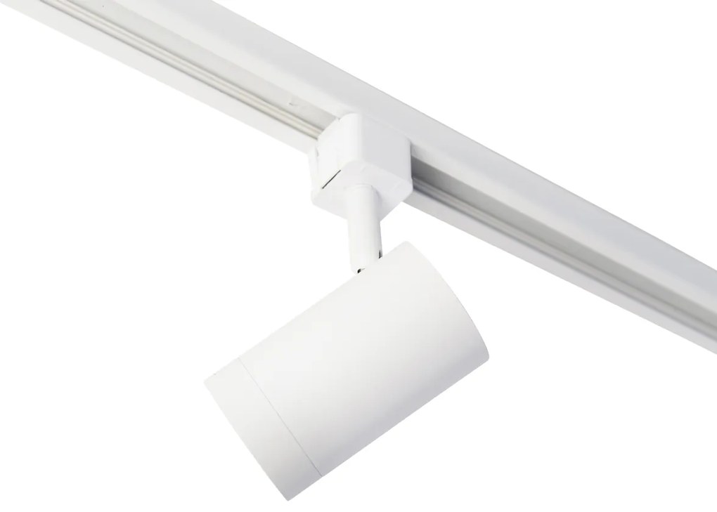 Sistema di illuminazione a binario moderno con 6 faretti bianchi monofase 200 cm - Iconic Jeana