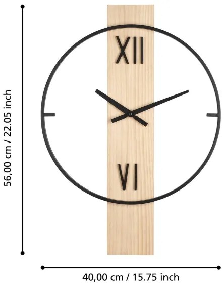 Eglo 425512 - Orologio da parete YAMATSURI 1xAA 56x40 cm legno/metallo