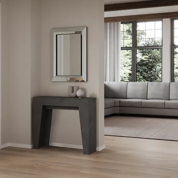 Consolle allungabile fino a 181 cm in nobilitato Antracite - NARROW 90x25 cm