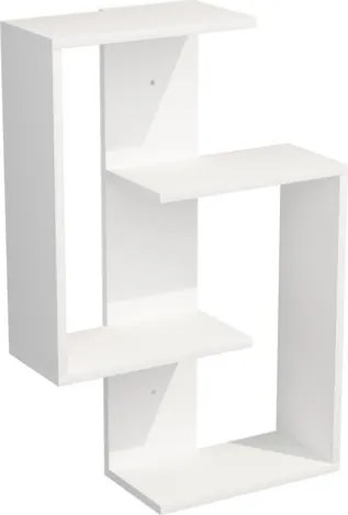 Libreria Sospesa 4 Mensole 60x20x90 Design Moderno Alain Bianca