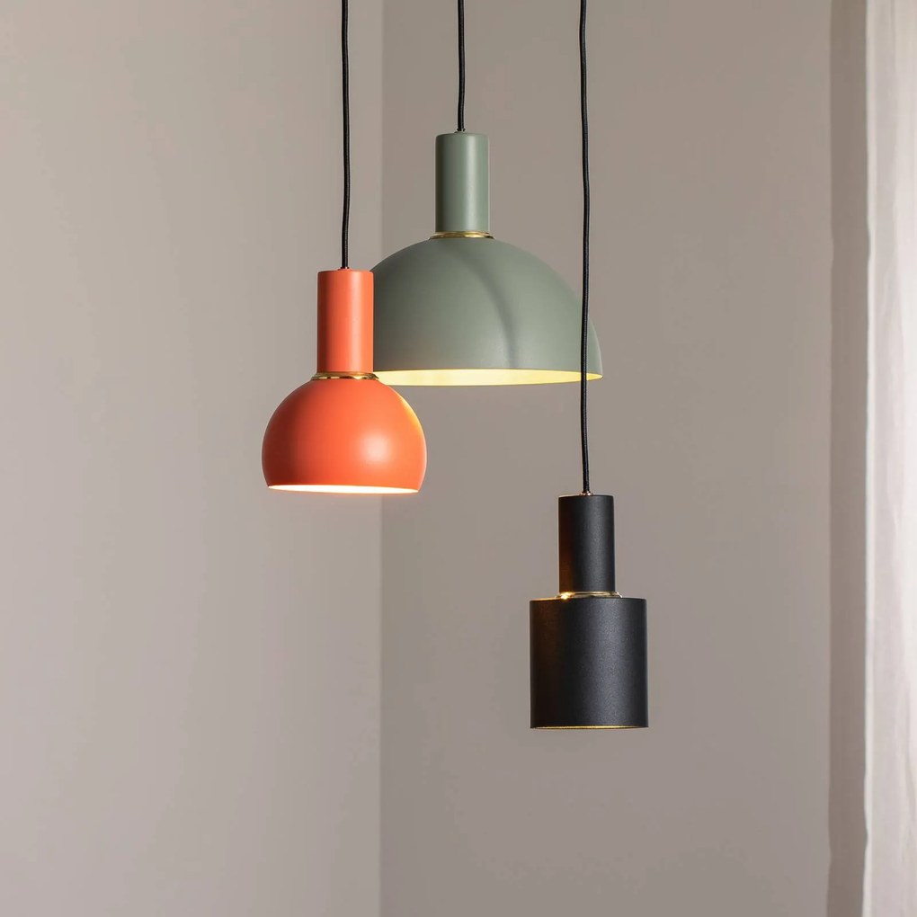 Argon Lampada a sospensione Selma, 3 luci, verde/rosso/nero