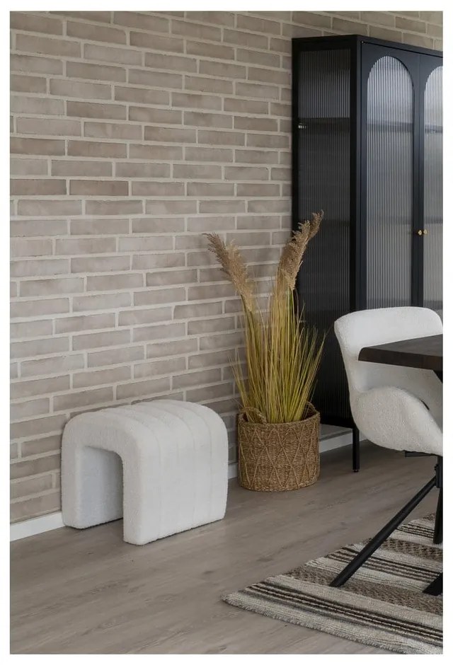 Sgabello bianco in tessuto bouclé Colma - House Nordic