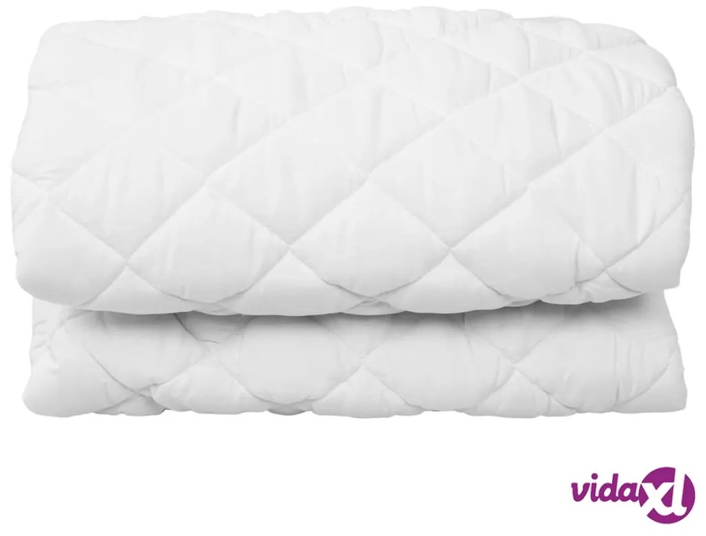 vidaXL Coprimaterasso Trapuntato Bianco 180x200 cm Pesante
