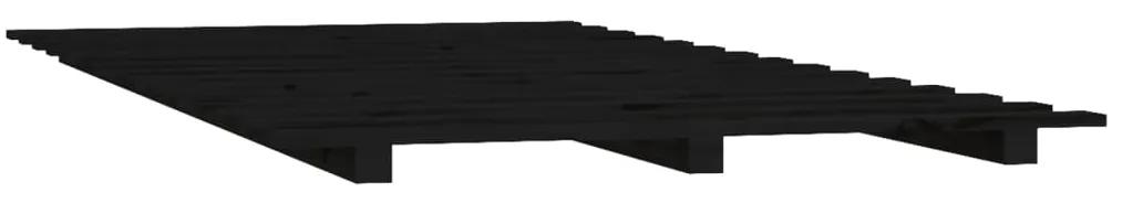 Giroletto nero 135x190 cm legno massello di pino