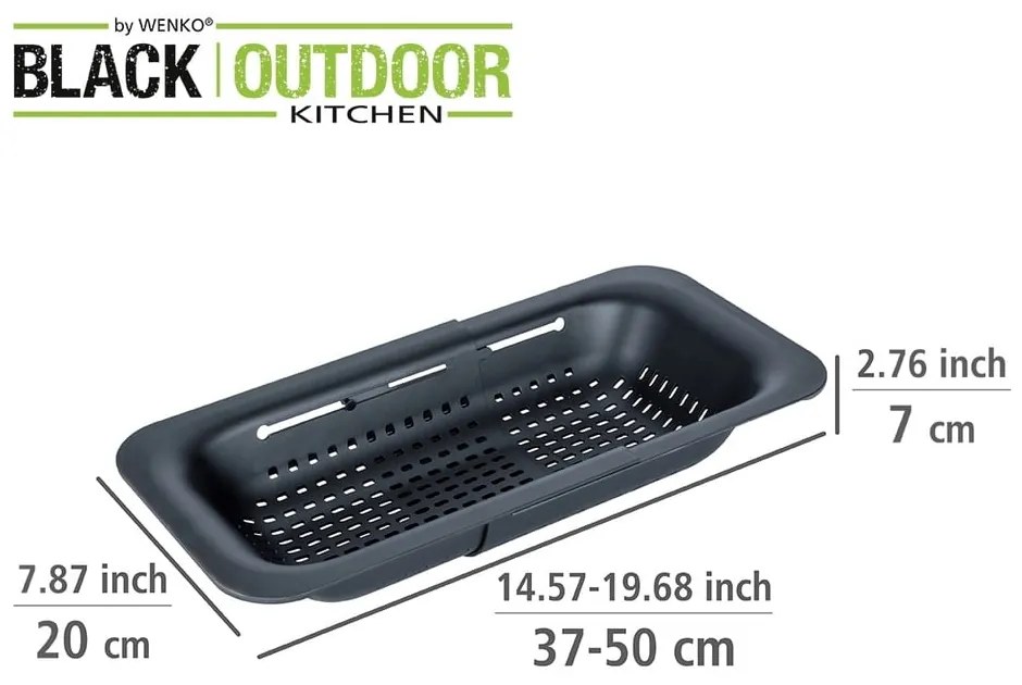 Colapasta nero espandibile Black Outdoor Kitchen Sivo - Wenko