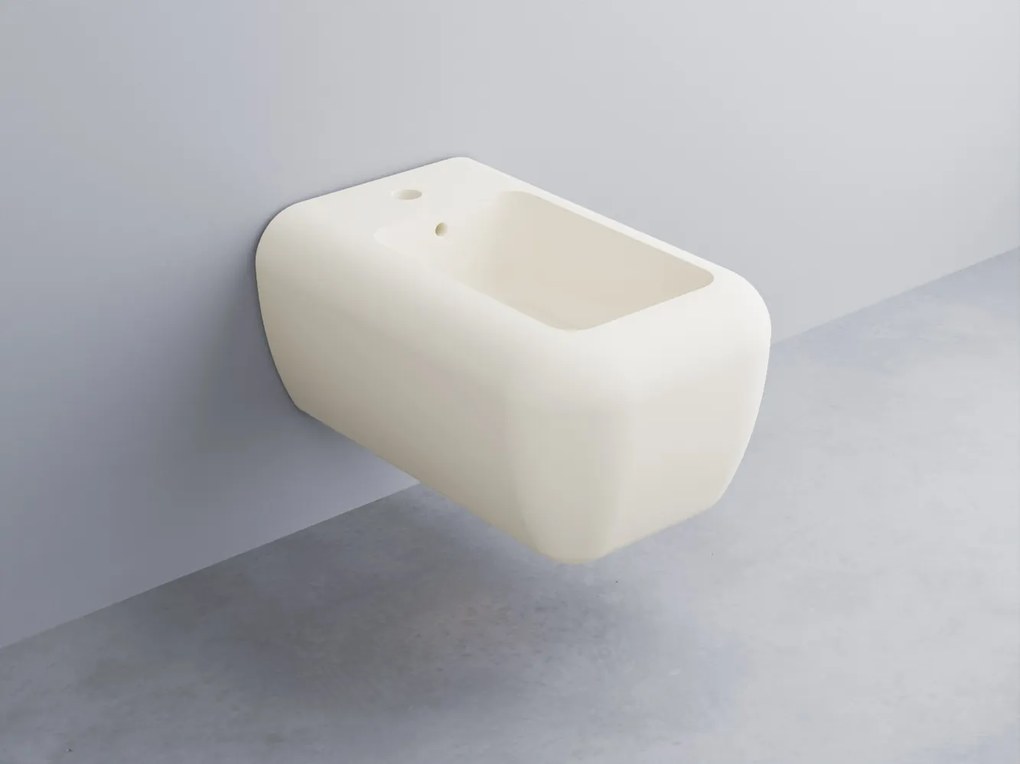 Cielo Shui big Bidet sospeso monoforo completo di fissaggio in ceramica talco