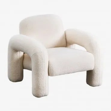 Poltrona In Shearling Nicxon Bianco - Sklum