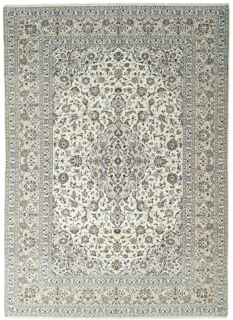 Kashan Tappeto 340 x 240 Beige (Iran) Annodato A Mano
