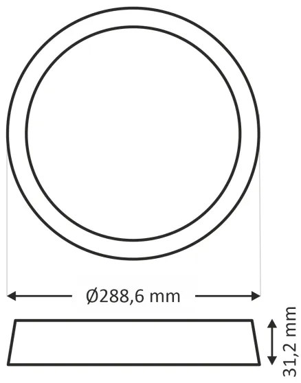 Plafoniera LED ROUND LED/24W/230V 4000K diametro 28,8 cm nero