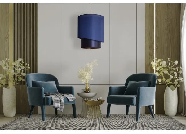 Duolla - Lampadario a sospensione con filo PARIGI 1xE27/15W/230V diametro 40 cm blu/oro