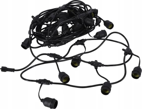 Catena decorativa LED per esterni 30xE27/1W/230V 16,44 m IP44 nera