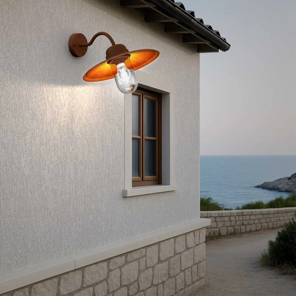 Applique Corten Mattone E27, IP54 per Esterni - Serie AURA Base E27