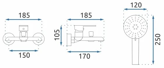 REA-B9932 - Set per vasca BLOOM opaco bianco/oro