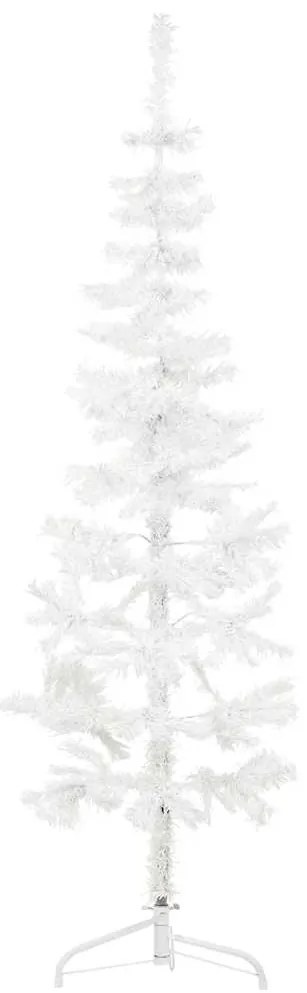 Albero Natale Artificiale Sottile A Metà Supporto Bianco 150 Cm /