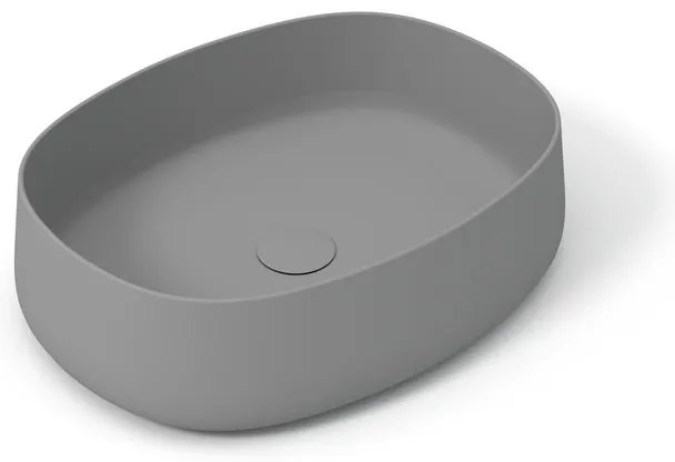 Lavabo da appoggio Wave OLYMPIA CERAMICA ovale in ceramica L 50 x H 14 x P 40 cm grigio opaco
