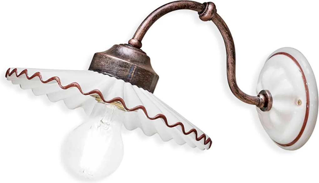 Applique Classica L'Aquila Metallo Ceramica Nero Sfumato Rame 1 Luce E27