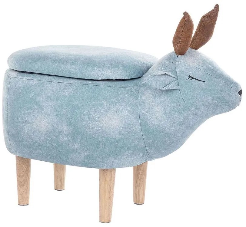 Pouf in tessuto azzurro REINDEER Beliani
