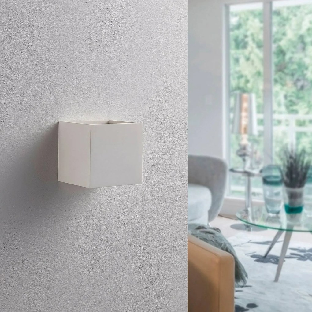 Lindby applique Kay, bianco, gesso, set da 2