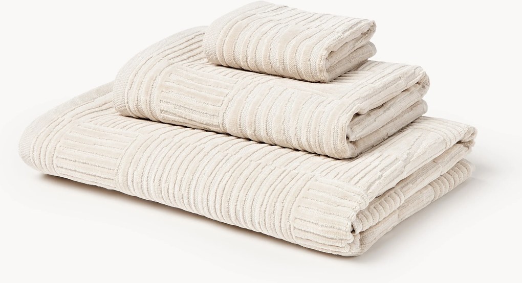 Set di asciugamani in velluto Petra, varie misure