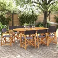 Sedie da Giardino Pieghevoli 8 pz Grigio Scuro in Tessuto 3208921