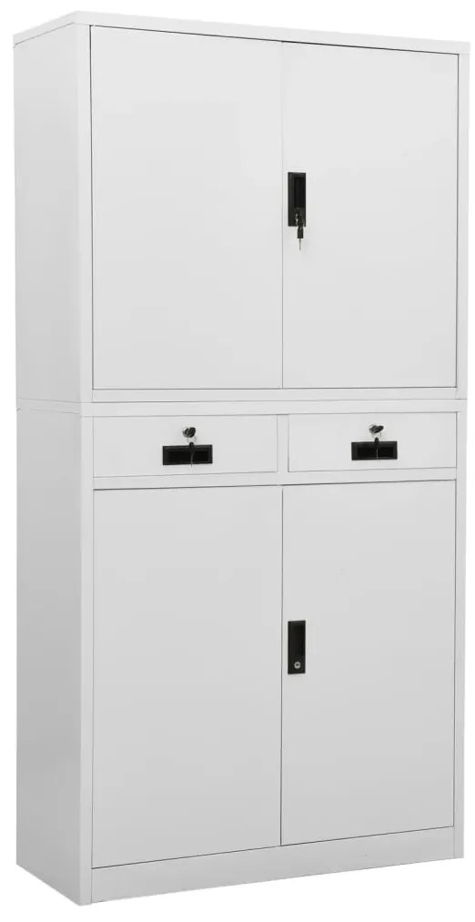 Armadio per ufficio grigio chiaro 90x40x180 cm in acciaio