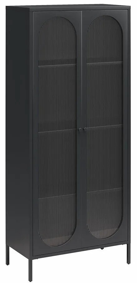 Vetrina in metallo nero 80x186x40 cm Luna - Støraa