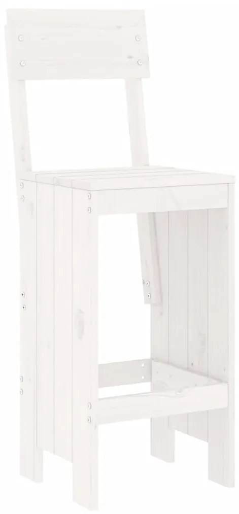 Sgabelli da bar 2pz bianchi 40x48,5x115,5cm legno massello pino
