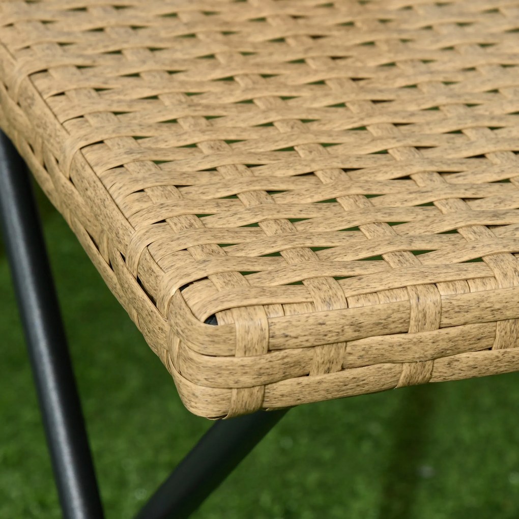 Tavolino da Giardino Pieghevole Salvaspazio 40x40x40 cm in Rattan Sintetico e Acciaio Colore Vimini...