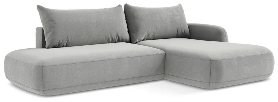 Divano angolare grigio chiaro allungabile (con penisola a destra/con chaise lounge) Hale – Makamii