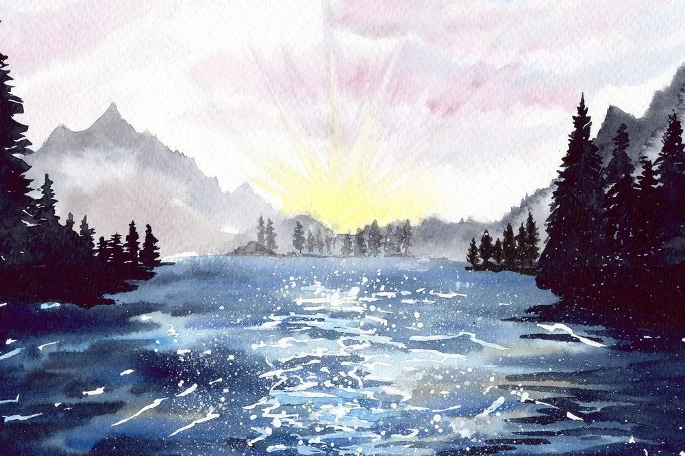 Stampa su tela – Paesaggio disegnato