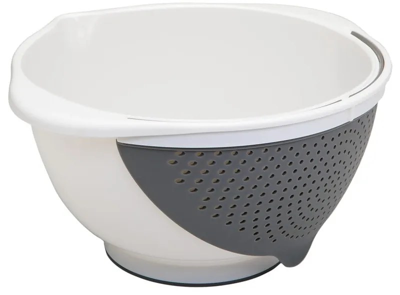 Ciotola bianca con colino 2in1 , Ø 28 cm - Metaltex