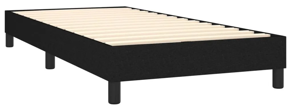 Letto a Molle con Materasso e LED Nero 90x190 cm in Tessuto