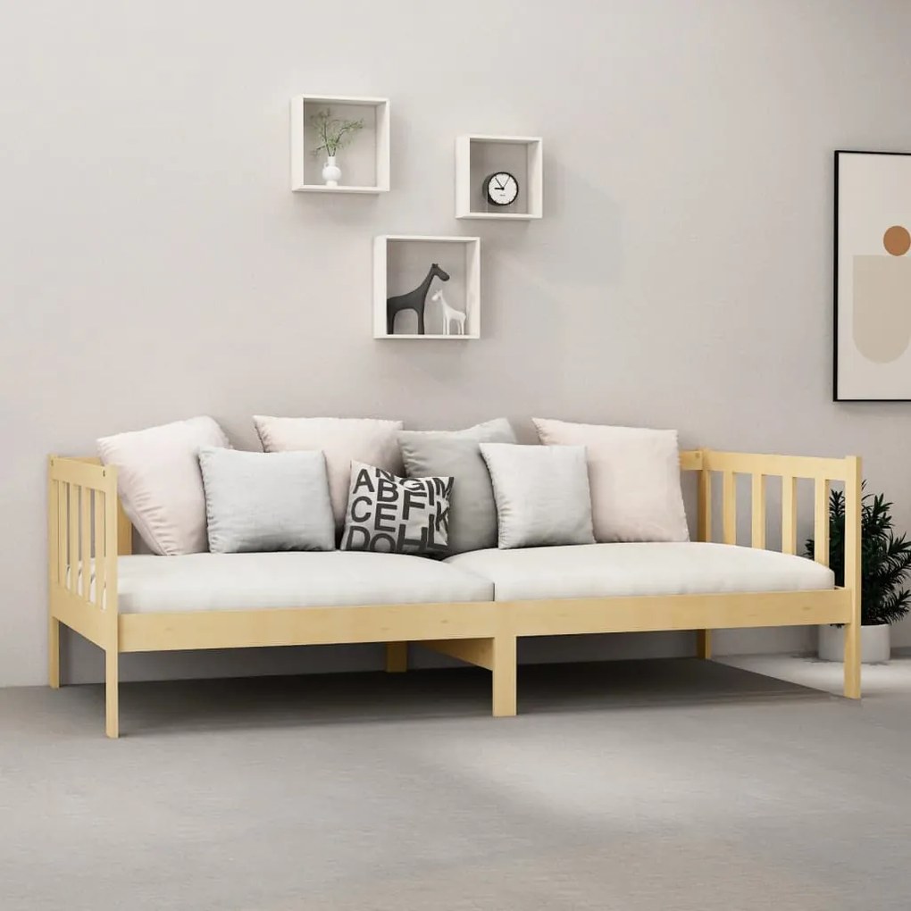 Divano letto con materasso 90x200 cm legno massello di pino