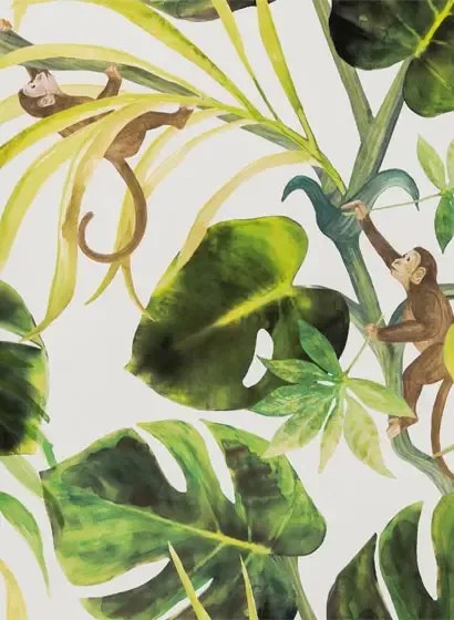 Dschungel Tapete Monkey Business v Clarke & Clarke - Natural
