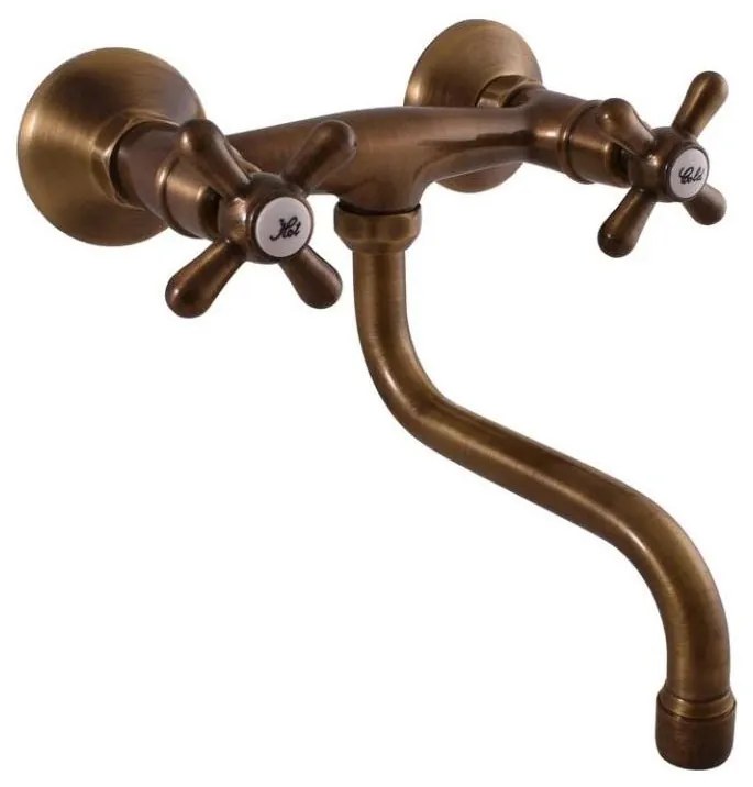 RAV Slezák MK101.5/21SM - Miscelatore per lavabo/lavello MORAVA RETRO in ottone antico