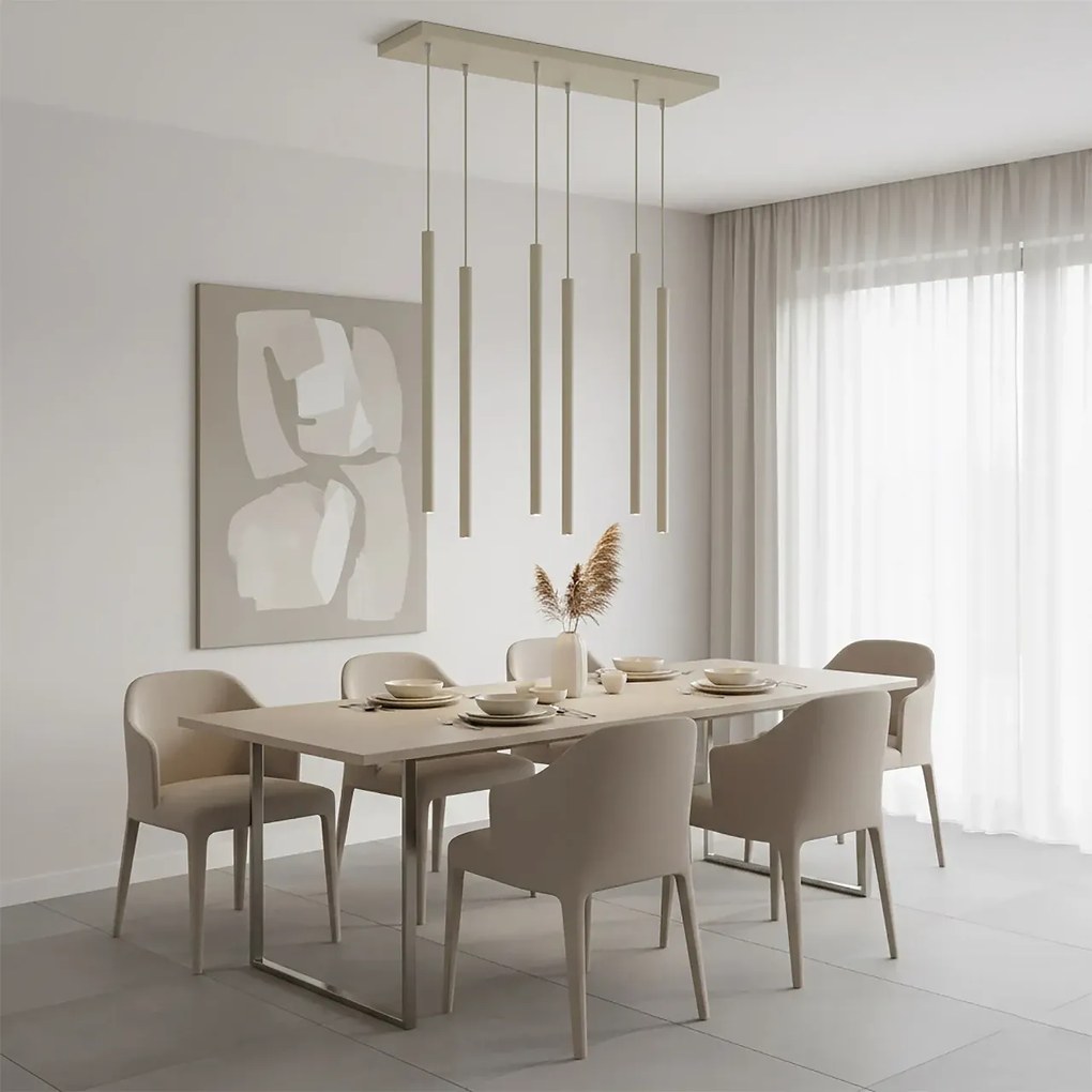 Lampadario a Sospensione in Acciaio SELTER 6 Mokka 6xG9