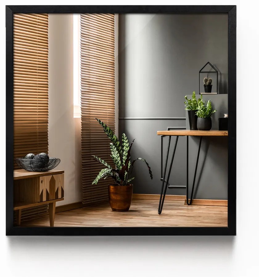 Specchio decorativo rettangolare Cornice in MDF nero 50x50 cm Nero