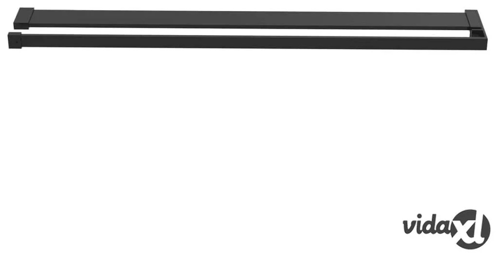 vidaXL Mensola Doccia a Parete per Doccia Walk-in Nera 90 cm Alluminio