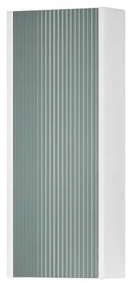 Pensile bagno Niwa laccato opaco bianco con vetro verde timo, 1 anta apertura da sinistra P 17 x L 30 x H 78.5 cm