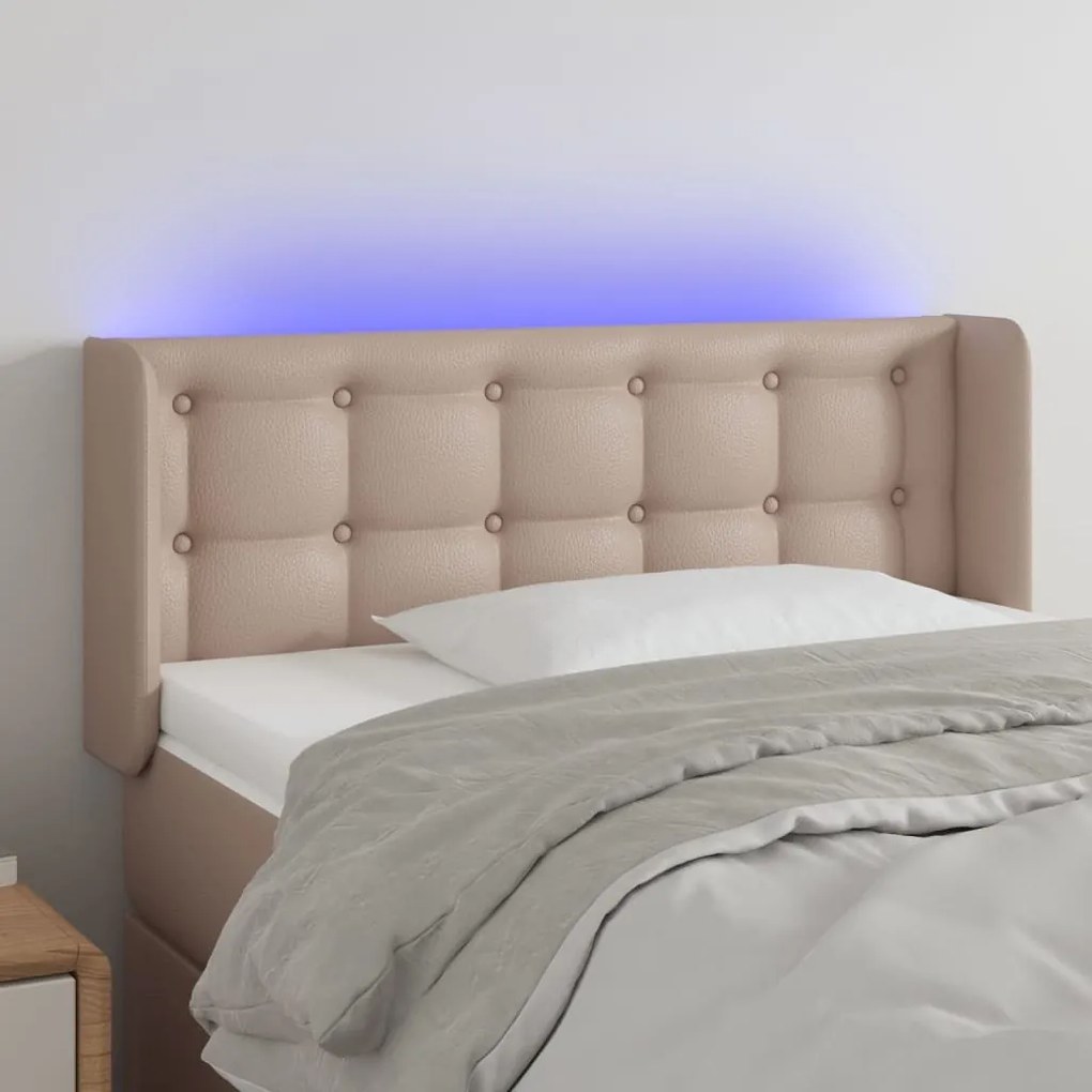 Testiera Cappuccino A Led 93x16x78/88 Cm İn Similpelle /