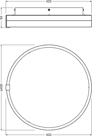 Osram - Plafoniera LED DECOR CIRCLE, 25W/230V, diametro 40 cm, nero/bianco