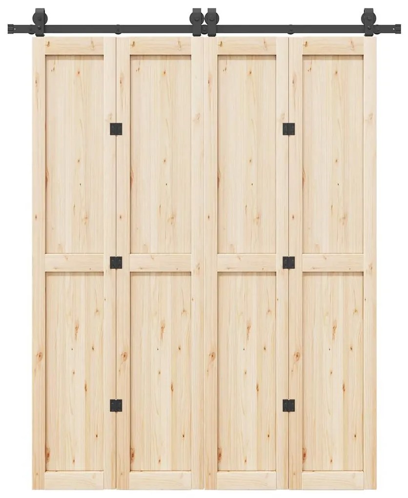 Kit Di Binari Per Porte Scorrevoli 183 Cm Acciaio Nero /