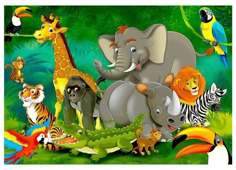 Fotomurale  Colourful Safari  Larghezza x Altezza Home decor 100x70